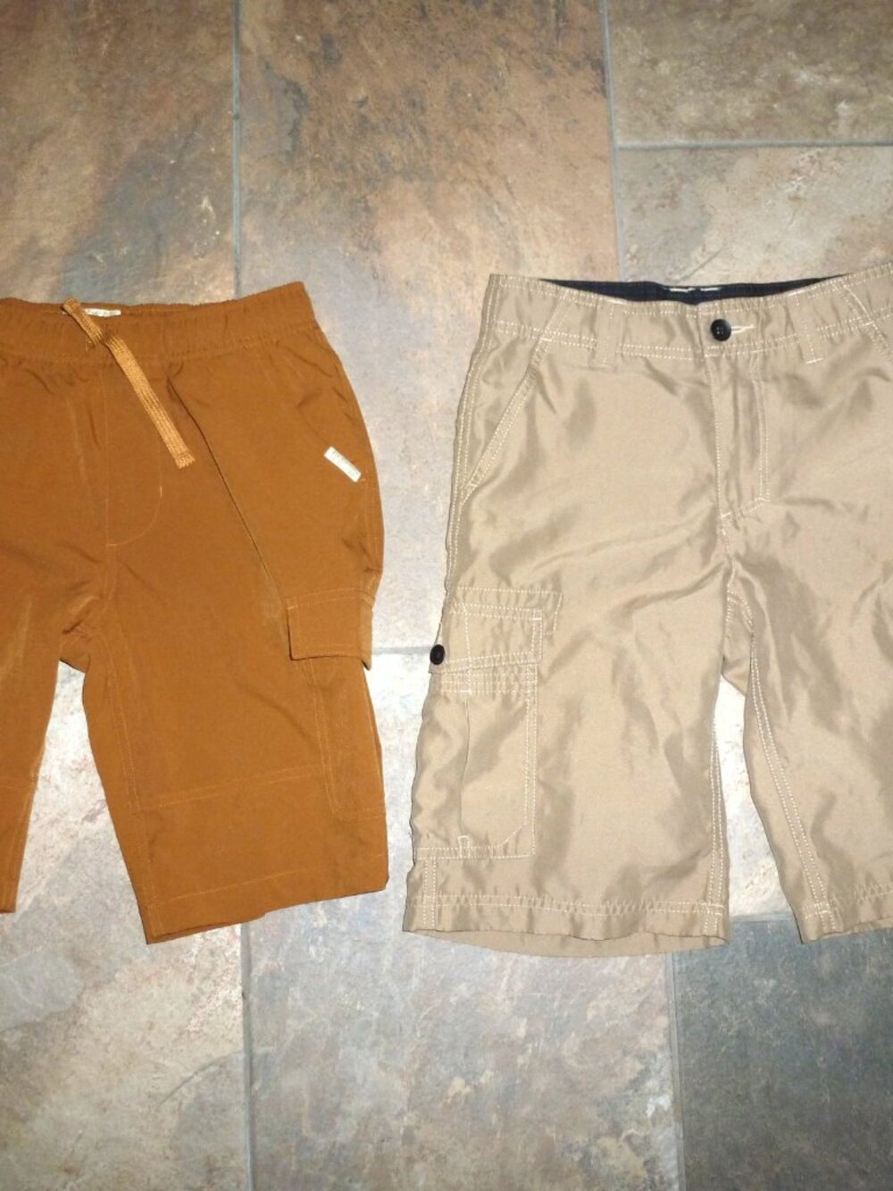 Lot 2 Shorts boy 14 quick dry type=adjustable Tony Hawk Khaki Cargo+Weatherproof